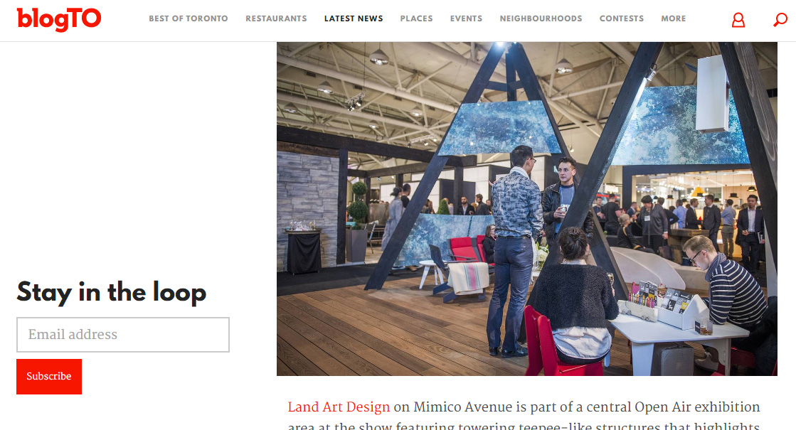Land Art Design IDS 2017 booth gets shoutout on BlogTO!