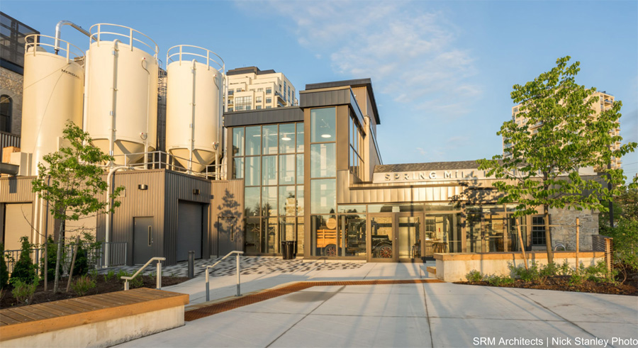 The new addition to the heritage distillery building. Photo by SRM Architects | Nick Stanley Photo.