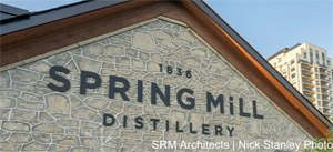 Spring Mill Distillery Signage, Guelph. Photo by SRM Architects | Nick Stanley Photo.